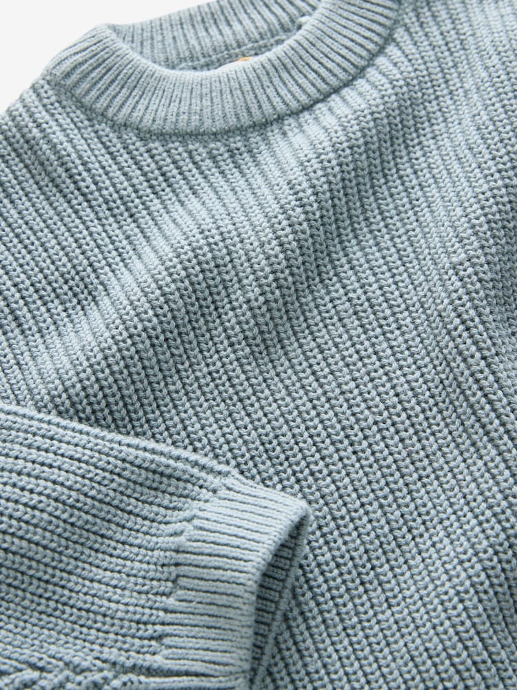 Blue Crew Neck Knitted Jumper (3mths-7yrs) - Image 8 of 8