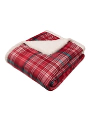 Dreams & Drapes Red Bennet Check Sherpa Reverse Throw - Image 3 of 5