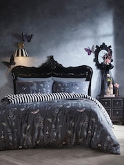 Fusion Grey Bows Noir Easy Care Duvet Cover & Pillowcase Set - Image 1 of 4