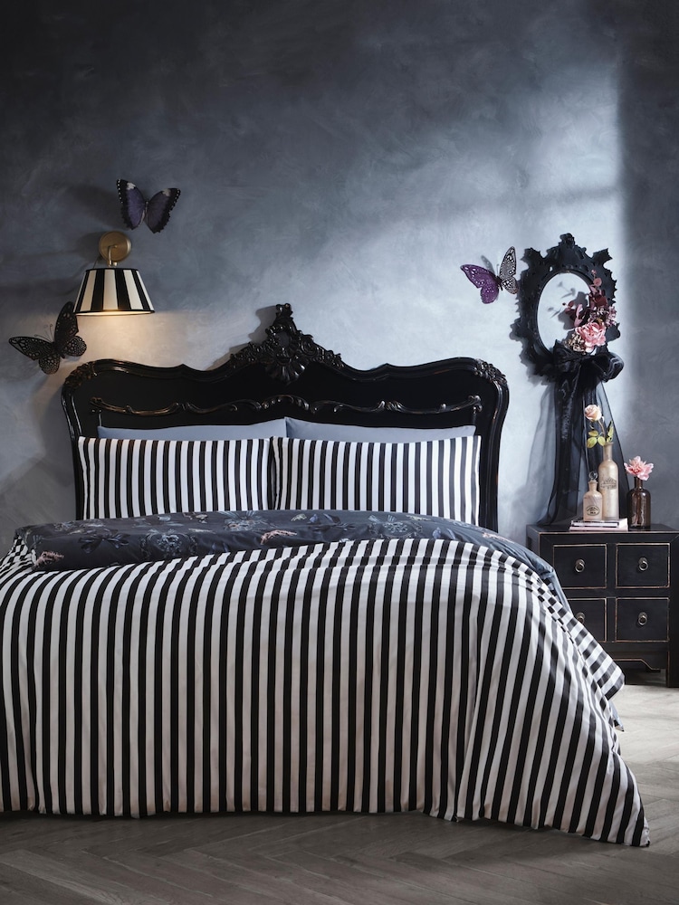 Fusion Grey Bows Noir Easy Care Duvet Cover & Pillowcase Set - Image 4 of 4