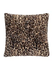Fusion Natural Leopard Faux Fur Filled Cushion - Image 2 of 4