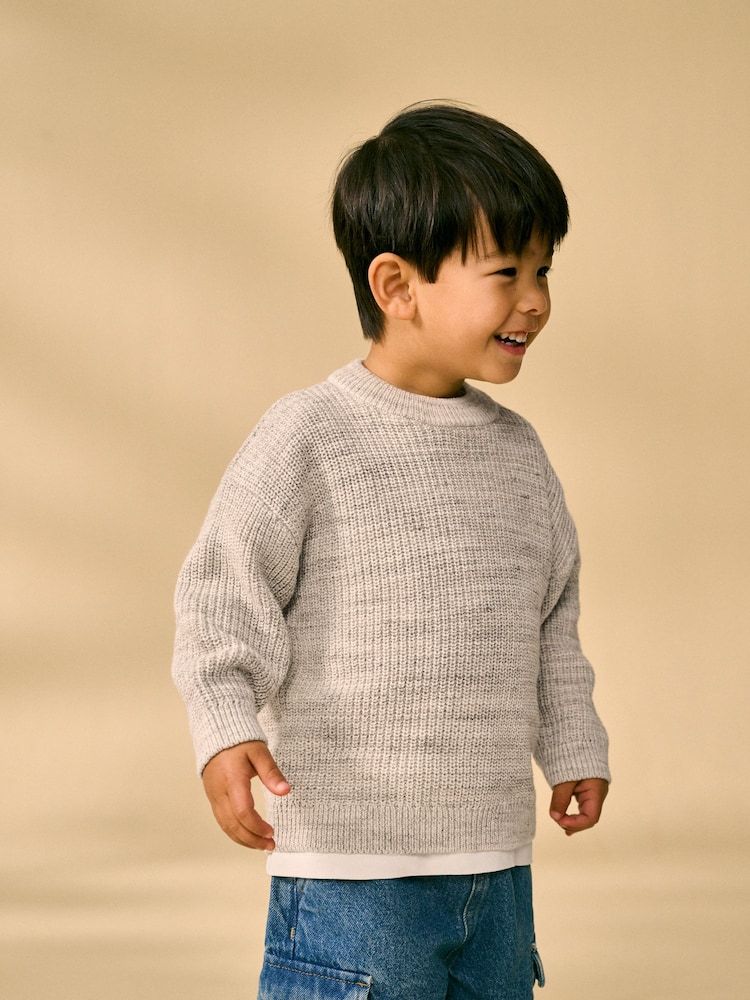 Neutral Crew Neck Knitted Jumper (3mths-7yrs) - Image 2 of 9 Neutral Crew Neck Knitted Jumper (3mths-7yrs) - Image 2 of 9