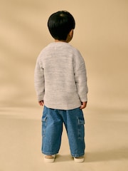 Neutral Crew Neck Knitted Jumper (3mths-7yrs) - Image 3 of 9