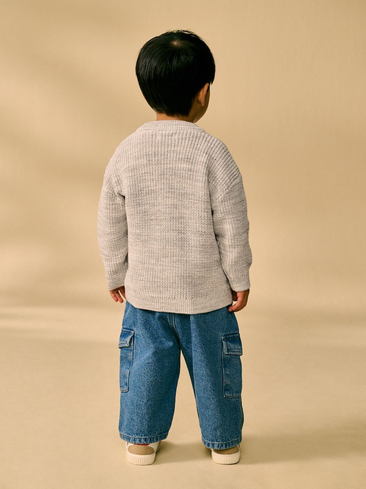 Neutral Crew Neck Knitted Jumper (3mths-7yrs) - Image 3 of 9