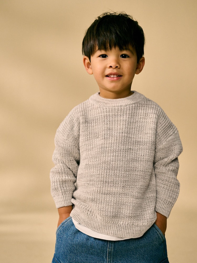 Neutral Crew Neck Knitted Jumper (3mths-7yrs) - Image 4 of 9