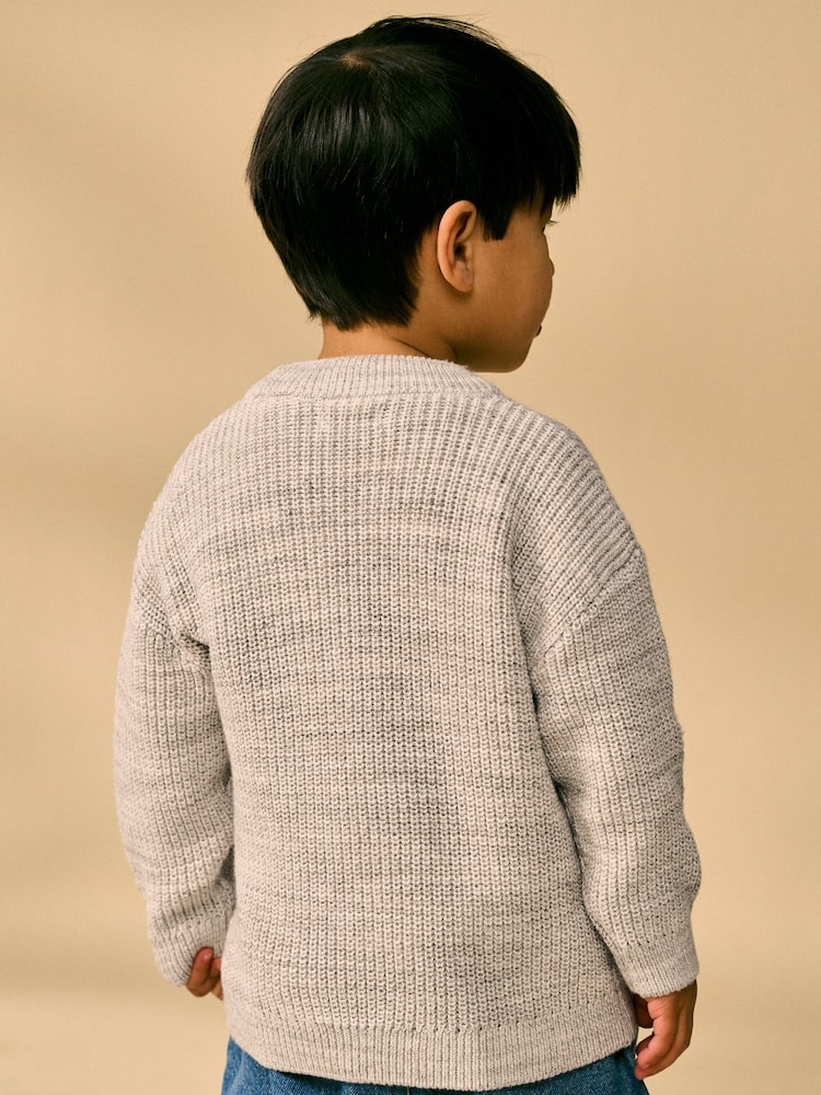 Neutral Crew Neck Knitted Jumper (3mths-7yrs) - Image 5 of 9