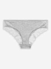 Grey Marl/Pink/Plum Bikini Lace Knickers 4 Pack - Image 11 of 11