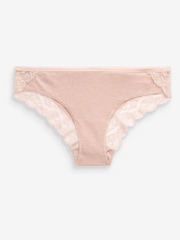 Grey Marl/Pink/Plum Bikini Lace Knickers 4 Pack - Image 8 of 11