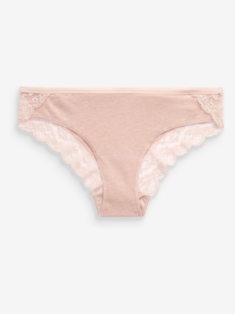 Grey Marl/Pink/Plum Bikini Lace Knickers 4 Pack - Image 8 of 11