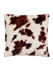 Fusion Natural Cow Print Faux Fur Filled Cushion - Image 3 of 3