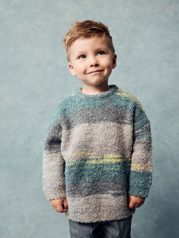 Blue/Green Long Sleeve Crew Neck Jumper (3mths-7yrs) - Image 1 of 8