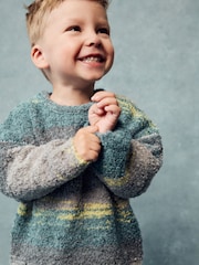 Blue/Green Long Sleeve Crew Neck Jumper (3mths-7yrs) - Image 6 of 8