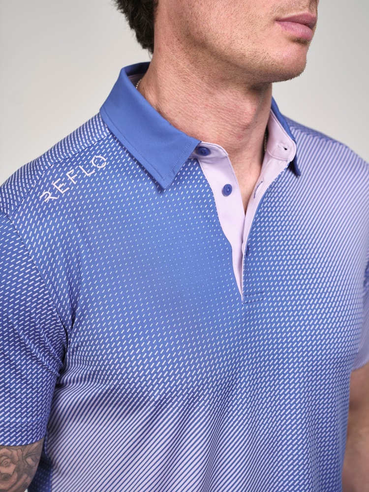 Reflo Blue Tagus Short Sleeve Polo Shirt - Image 2 of 6 Reflo Blue Tagus Short Sleeve Polo Shirt - Image 2 of 6