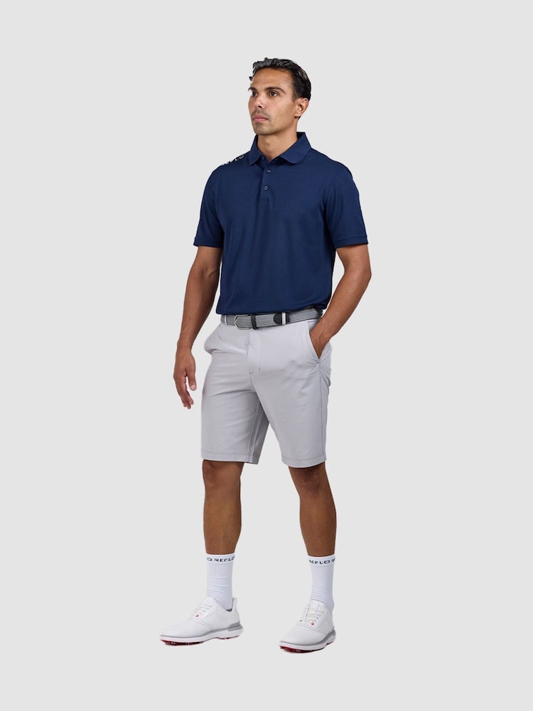 Reflo Blue Bohai Short Sleeve Polo Shirt - Image 2 of 5 Reflo Blue Bohai Short Sleeve Polo Shirt - Image 2 of 5