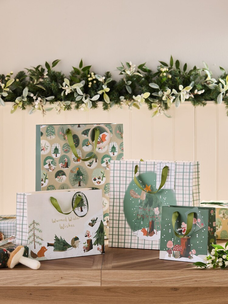 Forest Friends Christmas 4 Pack Gift Bags - Image 1 of 2