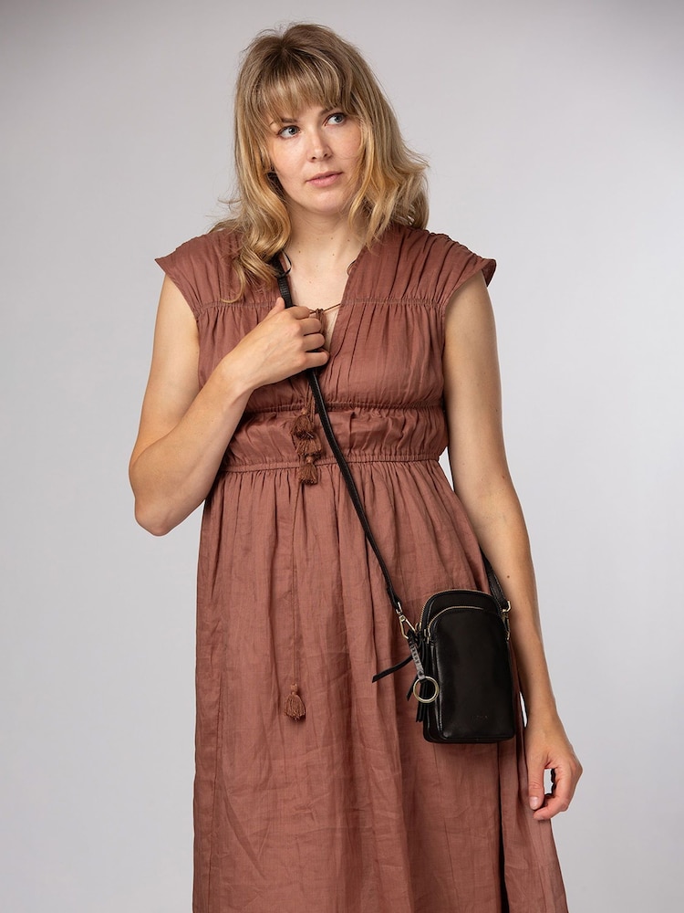 Conkca Black 'Raven' Leather Cross-Body Phone Bag - Image 2 of 7