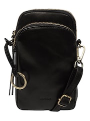Conkca Black 'Raven' Leather Cross-Body Phone Bag - Image 4 of 7