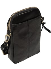 Conkca Black 'Raven' Leather Cross-Body Phone Bag - Image 5 of 7