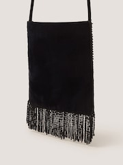 Monsoon Blue Dori Embroidered Fringe Cross-Body Bag - Image 2 of 4