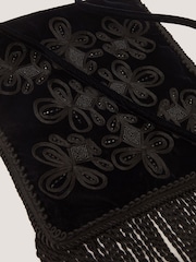 Monsoon Blue Dori Embroidered Fringe Cross-Body Bag - Image 3 of 4