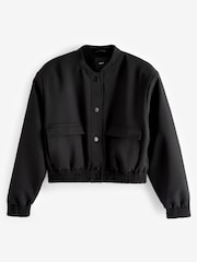 Schwarz - Rochelle Figurbetonte Twill-Bomberjacke - Bild 6 von 7