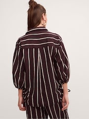 Monsoon Brown Callie Thorpe x Monsoon Stripe Linen Blend Shirt - Image 4 of 6