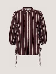 Monsoon Brown Callie Thorpe x Monsoon Stripe Linen Blend Shirt - Image 6 of 6