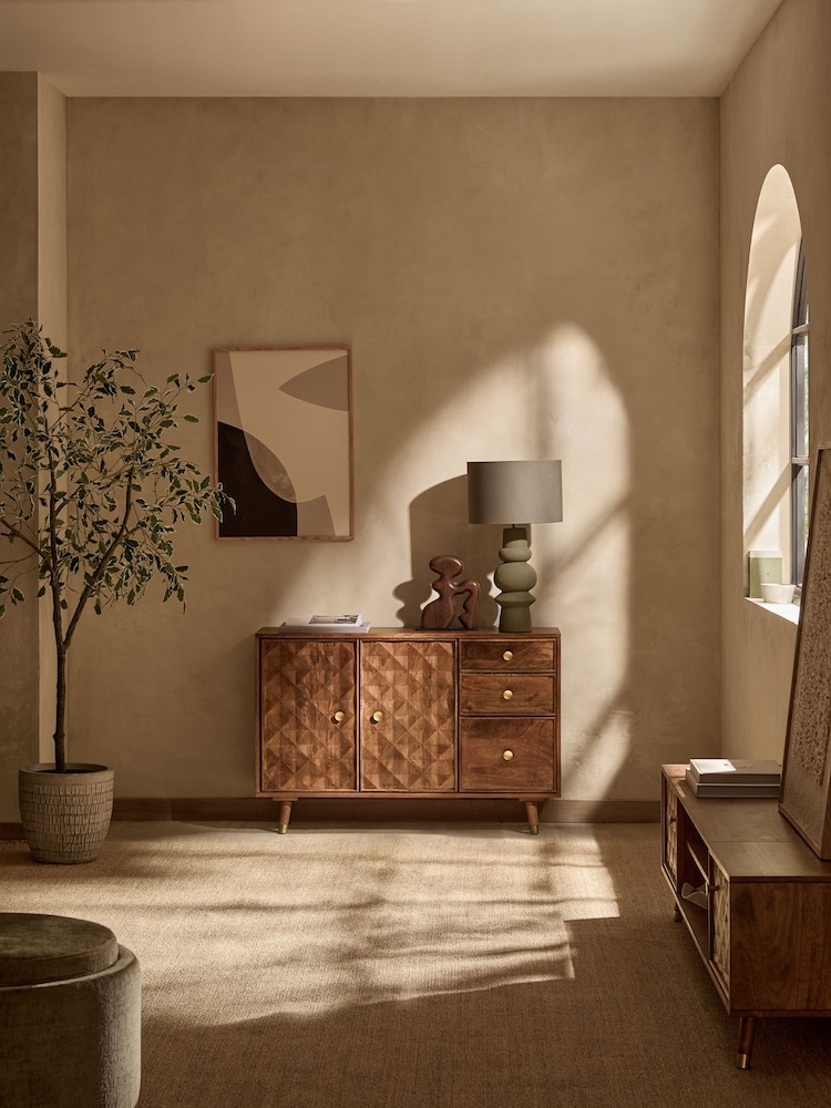 Dark Lloyd Mango Wood Slim Sideboard - Image 7 of 7 Dark Lloyd Mango Wood Slim Sideboard - Image 7 of 7