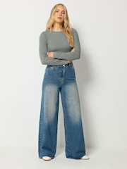 Long Tall Sally Brown & Grey Long Sleeve Ribbed Bodysuits 2 Pack - Image 4 of 9