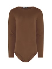 Long Tall Sally Brown & Grey Long Sleeve Ribbed Bodysuits 2 Pack - Image 6 of 9