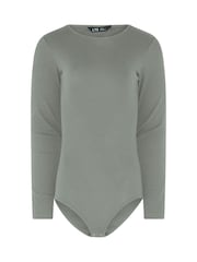 Long Tall Sally Brown & Grey Long Sleeve Ribbed Bodysuits 2 Pack - Image 8 of 9