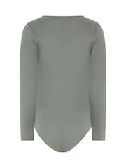 Long Tall Sally Brown & Grey Long Sleeve Ribbed Bodysuits 2 Pack - Image 9 of 9