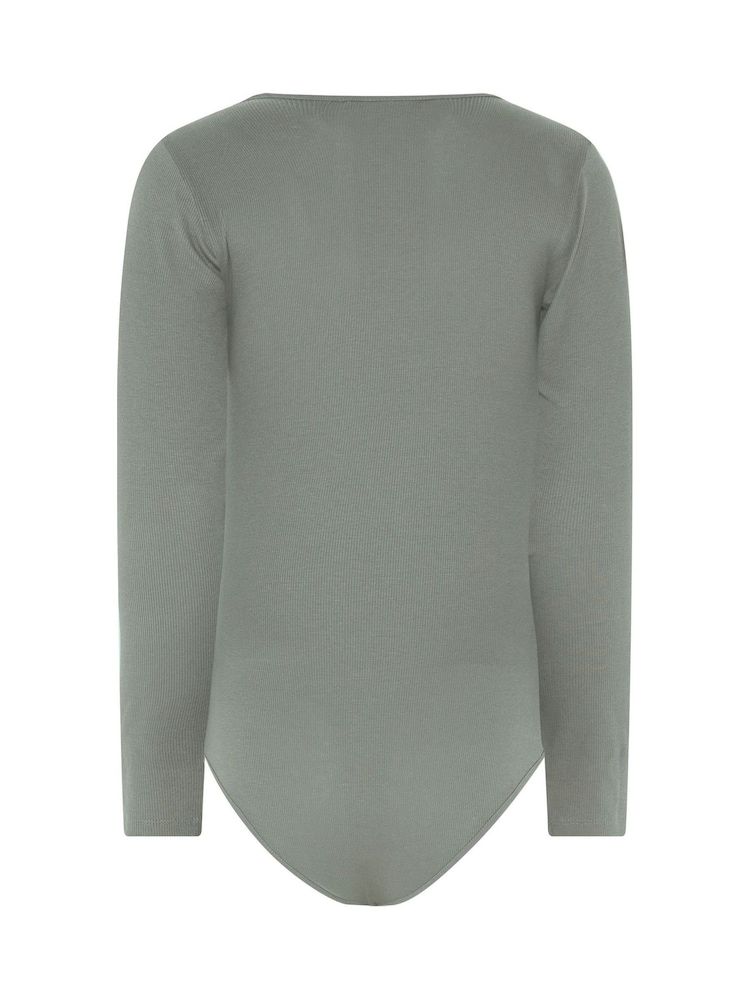 Long Tall Sally Brown & Grey Long Sleeve Ribbed Bodysuits 2 Pack - Image 9 of 9 Long Tall Sally Brown & Grey Long Sleeve Ribbed Bodysuits 2 Pack - Image 9 of 9