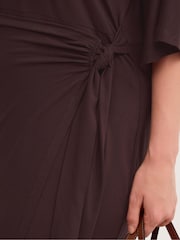 Monsoon Brown Callie Thorpe Jersey Midi Wrap Dress - Image 3 of 4