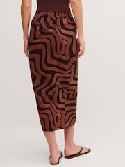 Sarong suknja Monsoon Callie Thorpe k Vave Print od lanene mešavine - Slika 2 od 6