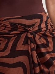 Sarong suknja Monsoon Callie Thorpe k Vave Print od lanene mešavine - Slika 4 od 6