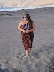 Sarong suknja Monsoon Callie Thorpe k Vave Print od lanene mešavine - Slika 6 od 6