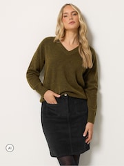 Long Tall Sally Black Cord Cotton Mini Skirt - Image 2 of 6