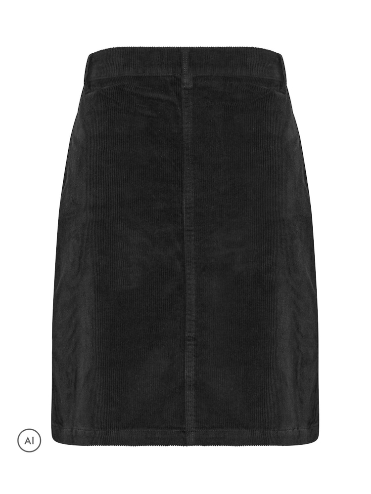 Long Tall Sally Black Cord Cotton Mini Skirt - Image 6 of 6