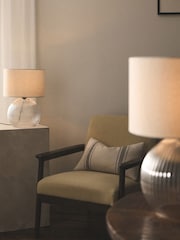 The Set 2 Pack Black Ribbed Glass Round Table Lamps - Image 1 of 5