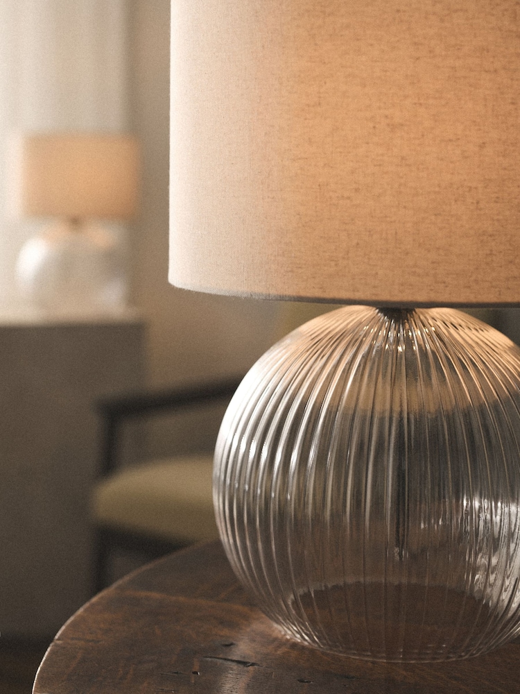The Set 2 Pack Black Ribbed Glass Round Table Lamps - Image 2 of 5 The Set 2 Pack Black Ribbed Glass Round Table Lamps - Image 2 of 5