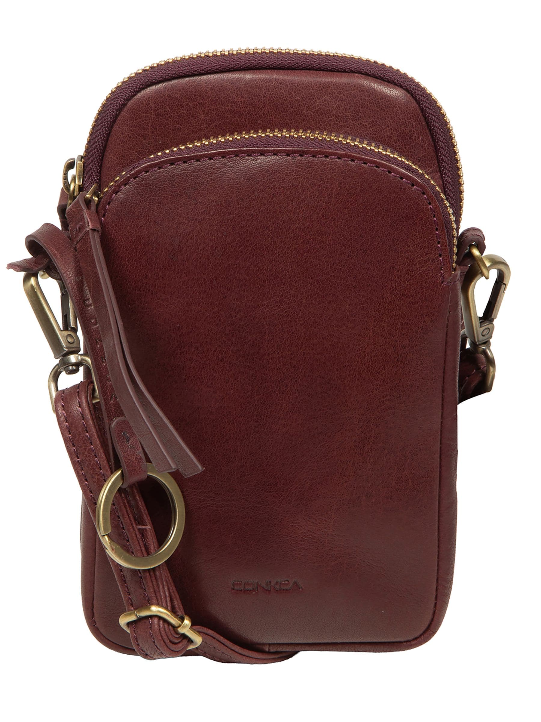 Comprar Roxa - Conkca 'Raven' Leather Cross-Body Phone Bag from