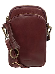 Conkca Purple 'Raven' Leather Cross-Body Phone Bag - Image 4 of 7