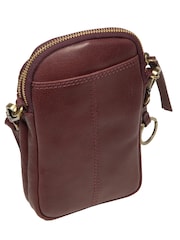 Conkca Purple 'Raven' Leather Cross-Body Phone Bag - Image 5 of 7
