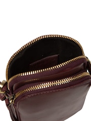 Conkca Purple 'Raven' Leather Cross-Body Phone Bag - Image 6 of 7
