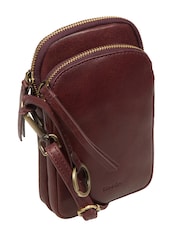 Conkca Purple 'Raven' Leather Cross-Body Phone Bag - Image 7 of 7