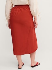 Monsoon Orange Callie Thorpe x Linen Blend Sarong Skirt - Image 3 of 8