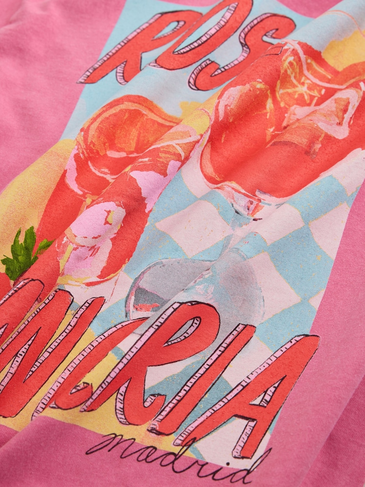 Pink Sangria Graphic Crew Neck T-Shirt - Image 2 of 3