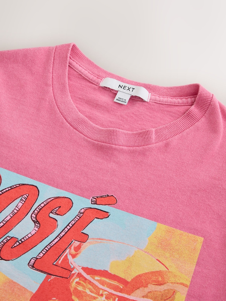 Pink Sangria Graphic Crew Neck T-Shirt - Image 3 of 3