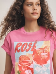 Pink Sangria Graphic Crew Neck T-Shirt - Image 4 of 7